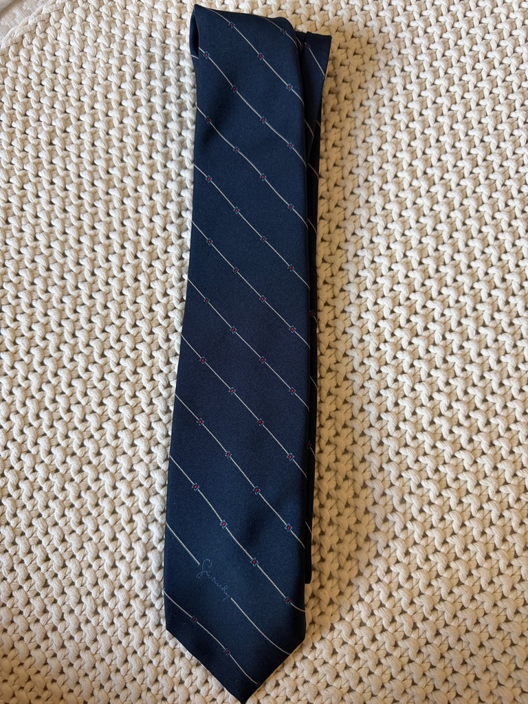 Givenchy Navy Diagonal Stripe Silk Tie